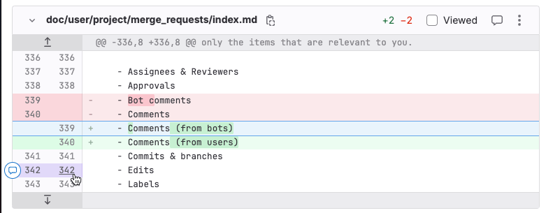 Changes · Merge requests · Project · User · Help · GitLab